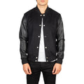 Vaxton Black Hybrid Varsity Jacket