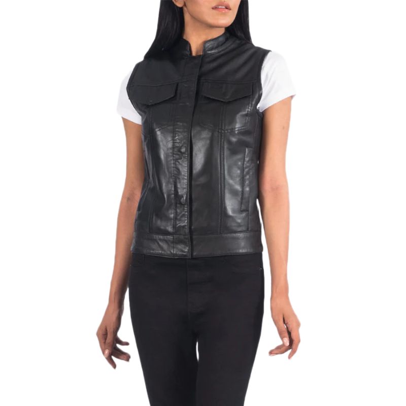 Rayne Moto Black Leather Vest