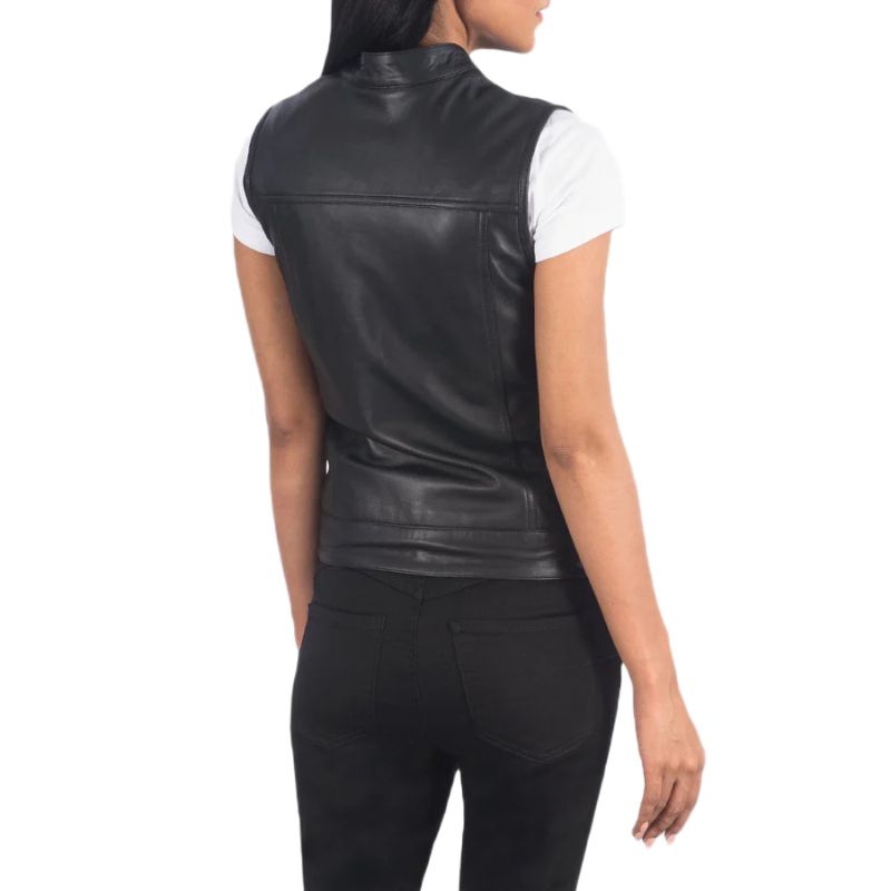 Rayne Moto Black Leather Vest