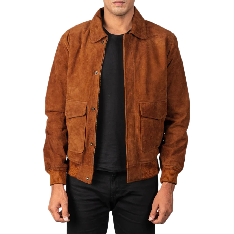 Coffmen Brown Suede A2 Bomber Jacket