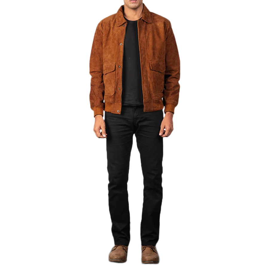 Coffmen Brown Suede A2 Bomber Jacket