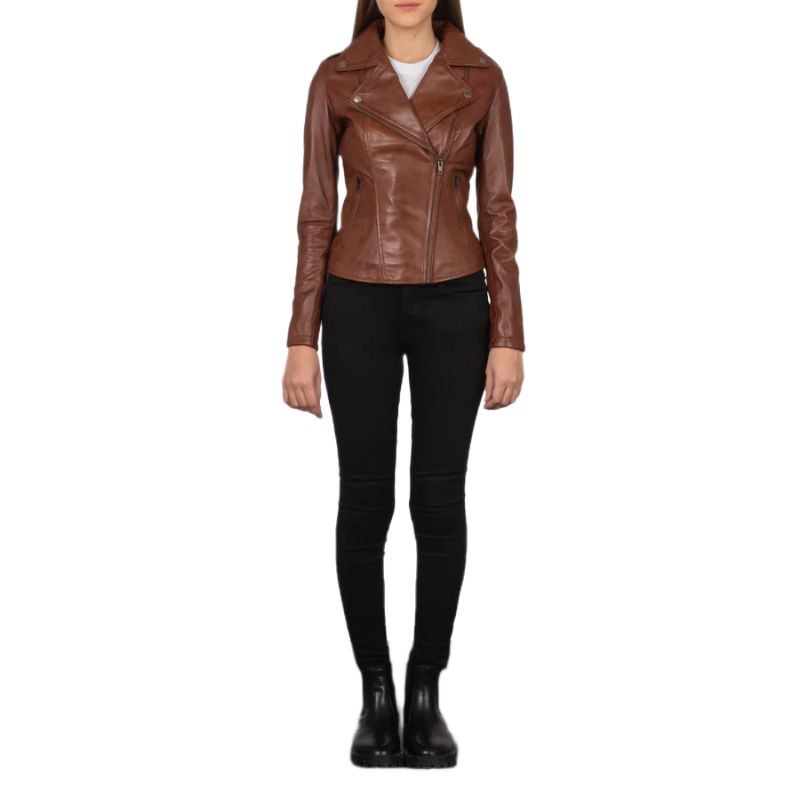 Flashback Brown Leather Biker Jacket