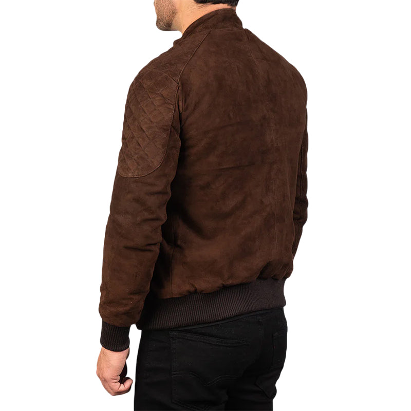 Sven Mocha Suede Bomber Jacket