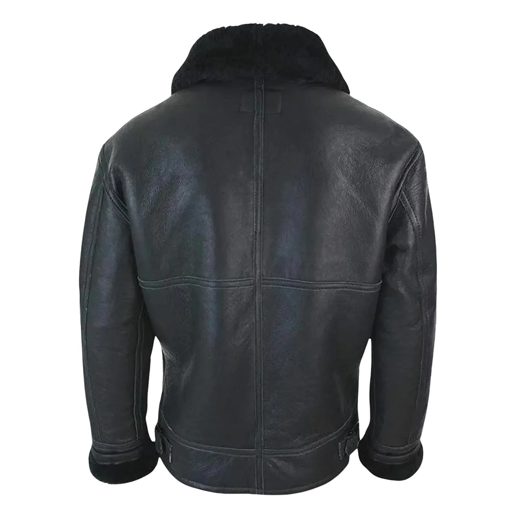 Men’s Black Shearling Leather Jacket