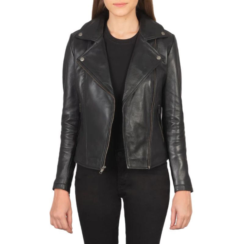 Flashback Black Leather Biker Jacket