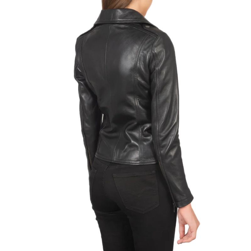 Flashback Black Leather Biker Jacket