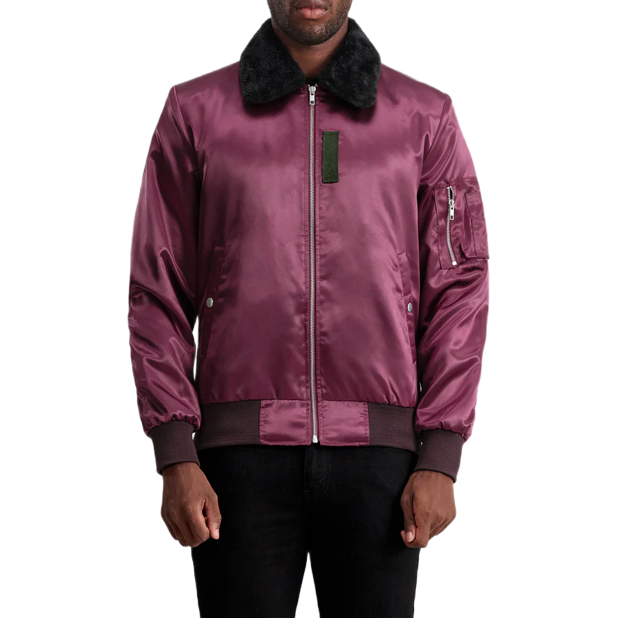 Clyde B-15 Maroon Bomber Jacket