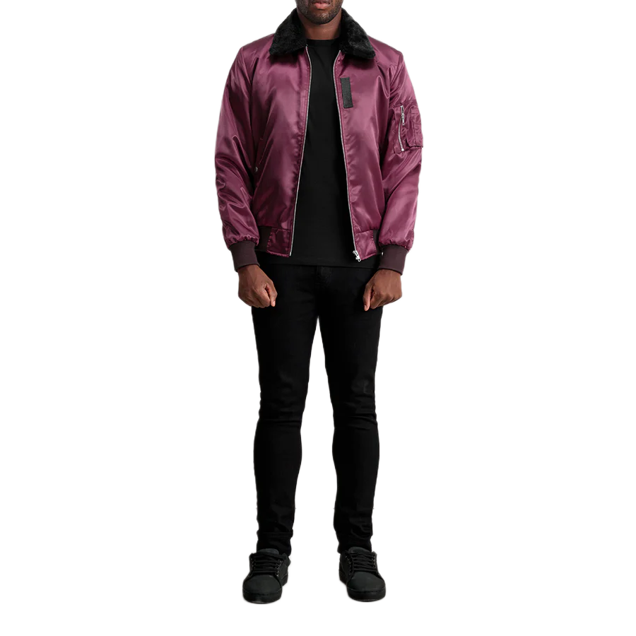 Clyde B-15 Maroon Bomber Jacket