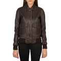 Westa A-2 Brown Leather Bomber Jacket