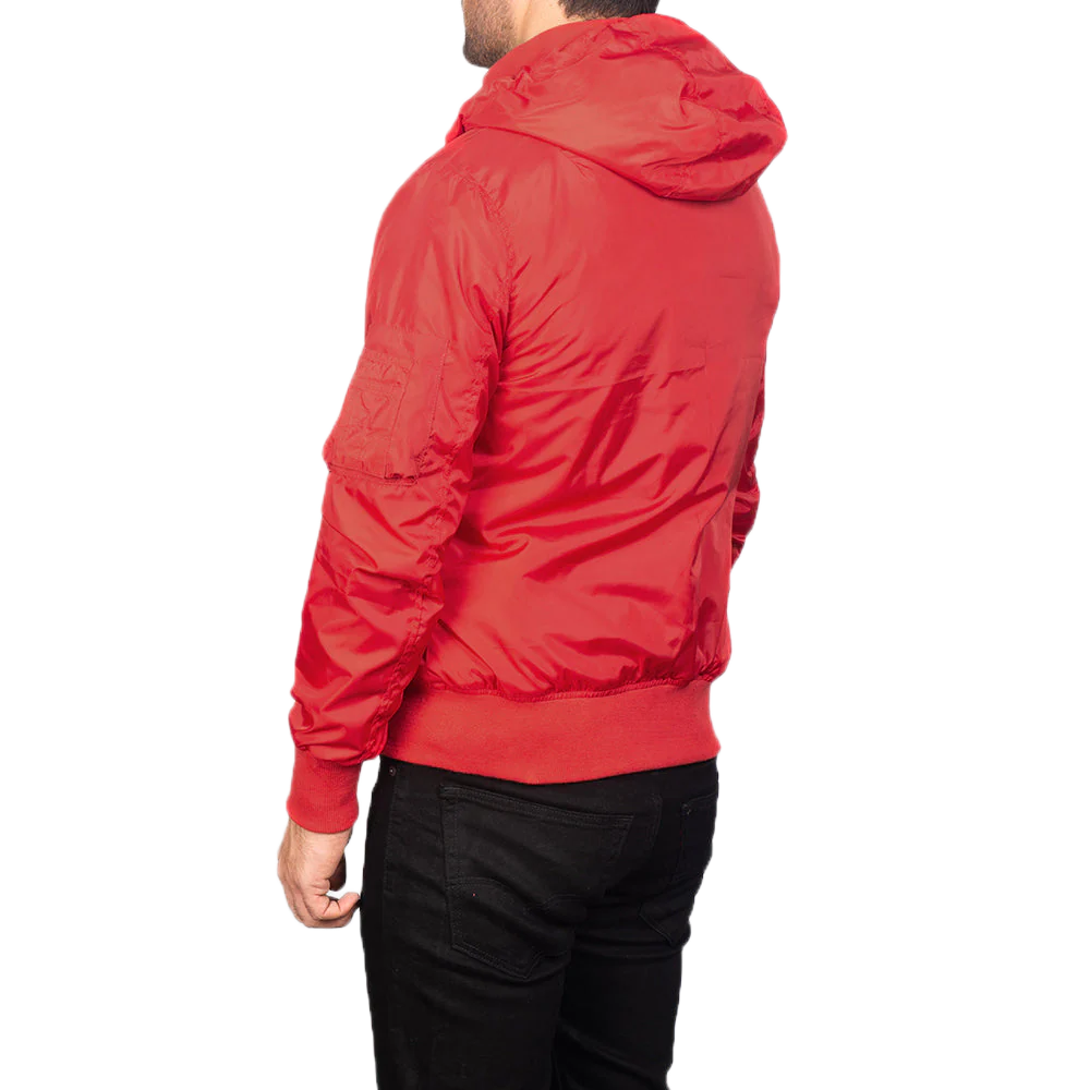 Hanklin Ma-1 Red Hooded Bomber Jacket