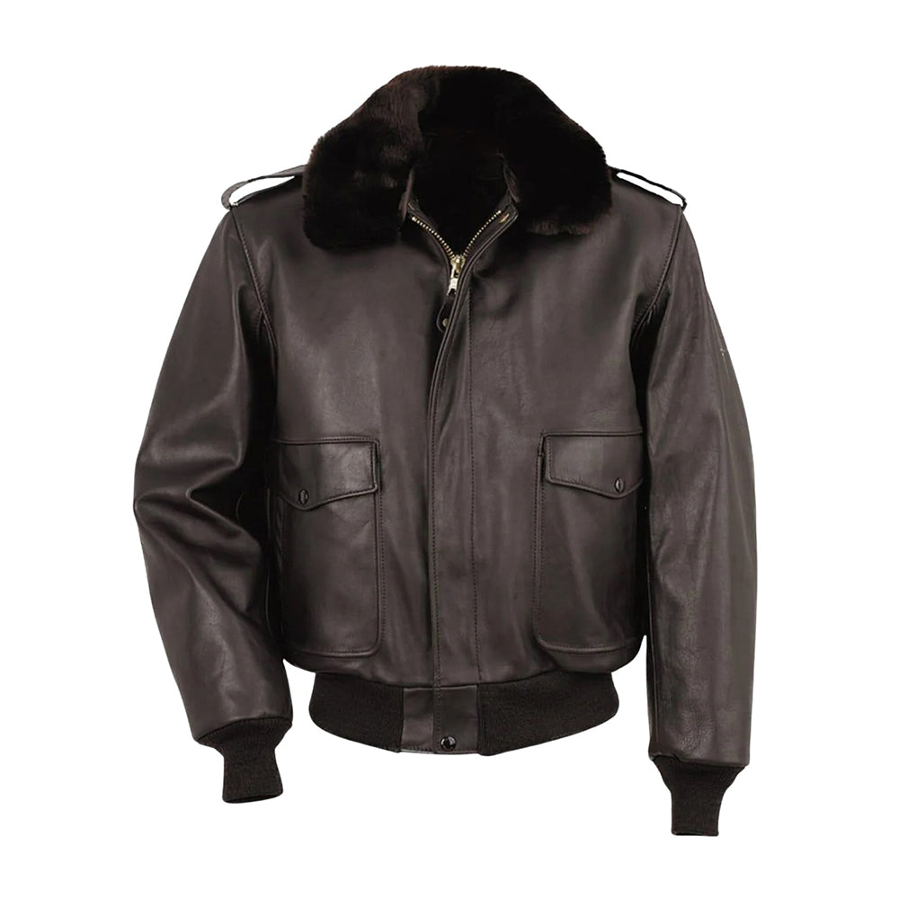 A-2 Naked Cowhide Leather Flight Jacket