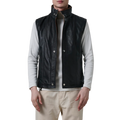 Zane Black Leather Vest