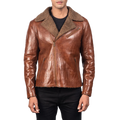 Alberto Shearling Brown Leather Jacket