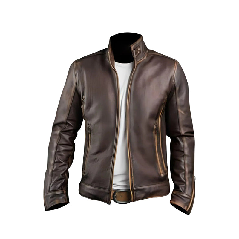 Men’s Vintage Cafe Racer Motorcycle Jacket