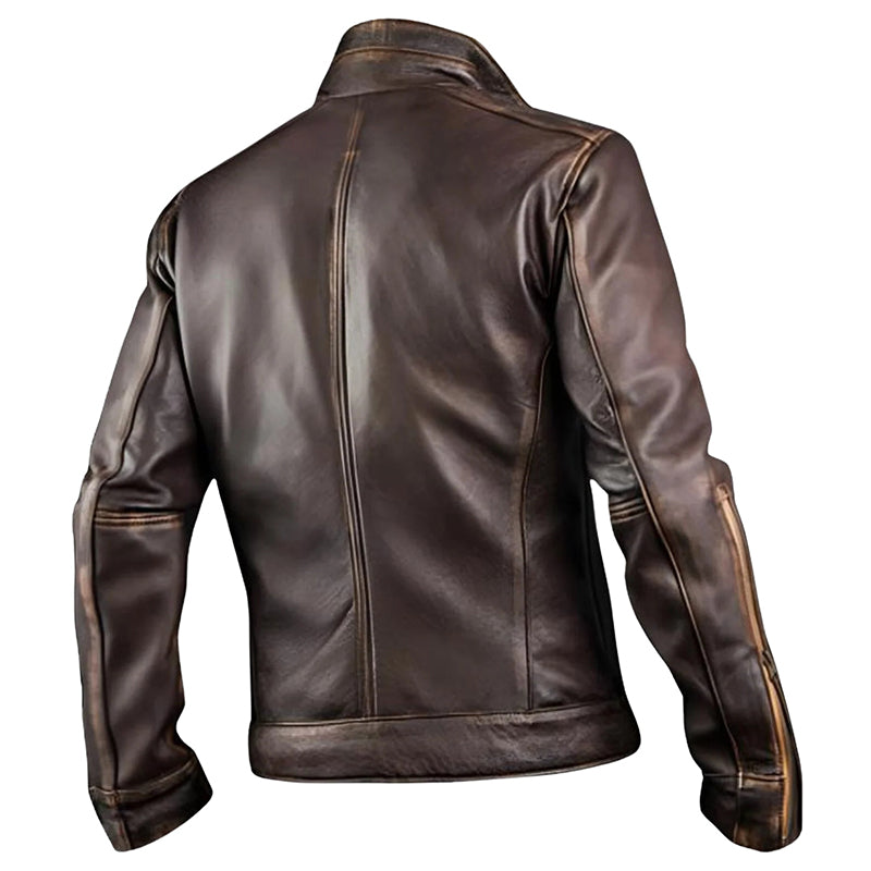Men’s Vintage Cafe Racer Motorcycle Jacket