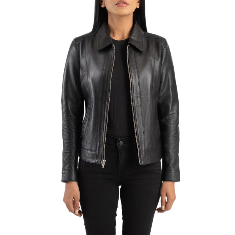 Vixen Black Classic Collar Leather Jacket