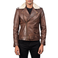 Furton Brown Leather Biker Jacket