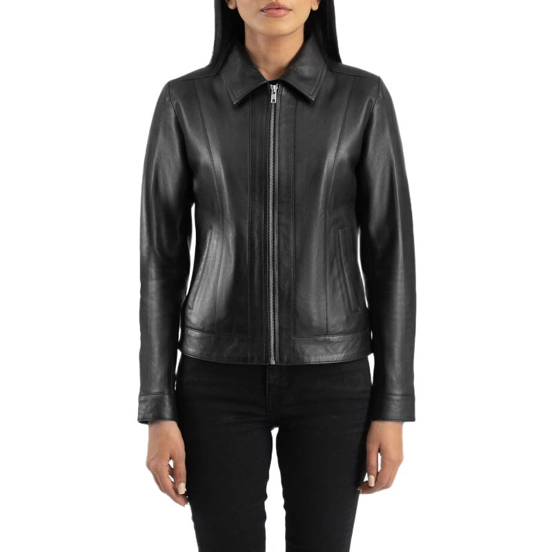 Vixen Black Classic Collar Leather Jacket