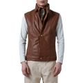 Zane Waxed Brown Leather Vest