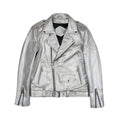 Men’s Silver Leather Biker Jacket