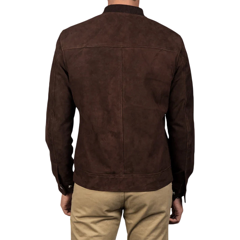 Blain Mocha Suede Bomber Jacket