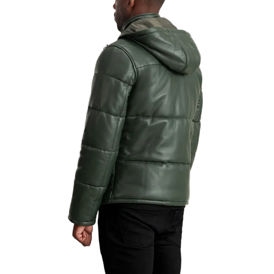Gordon Green Hooded Leather Puffer Jacket
