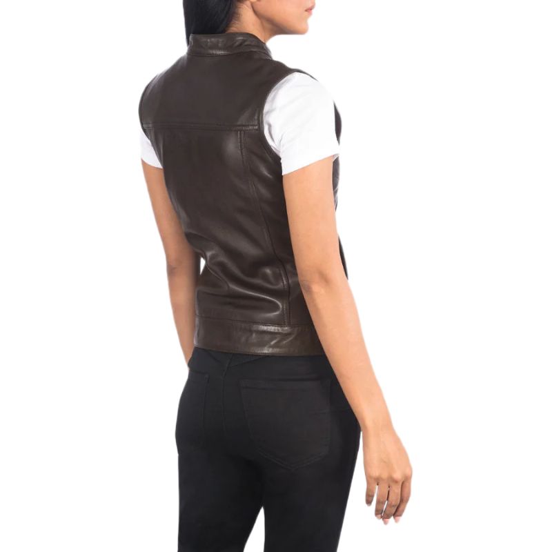 Rayne Moto Brown Leather Vest