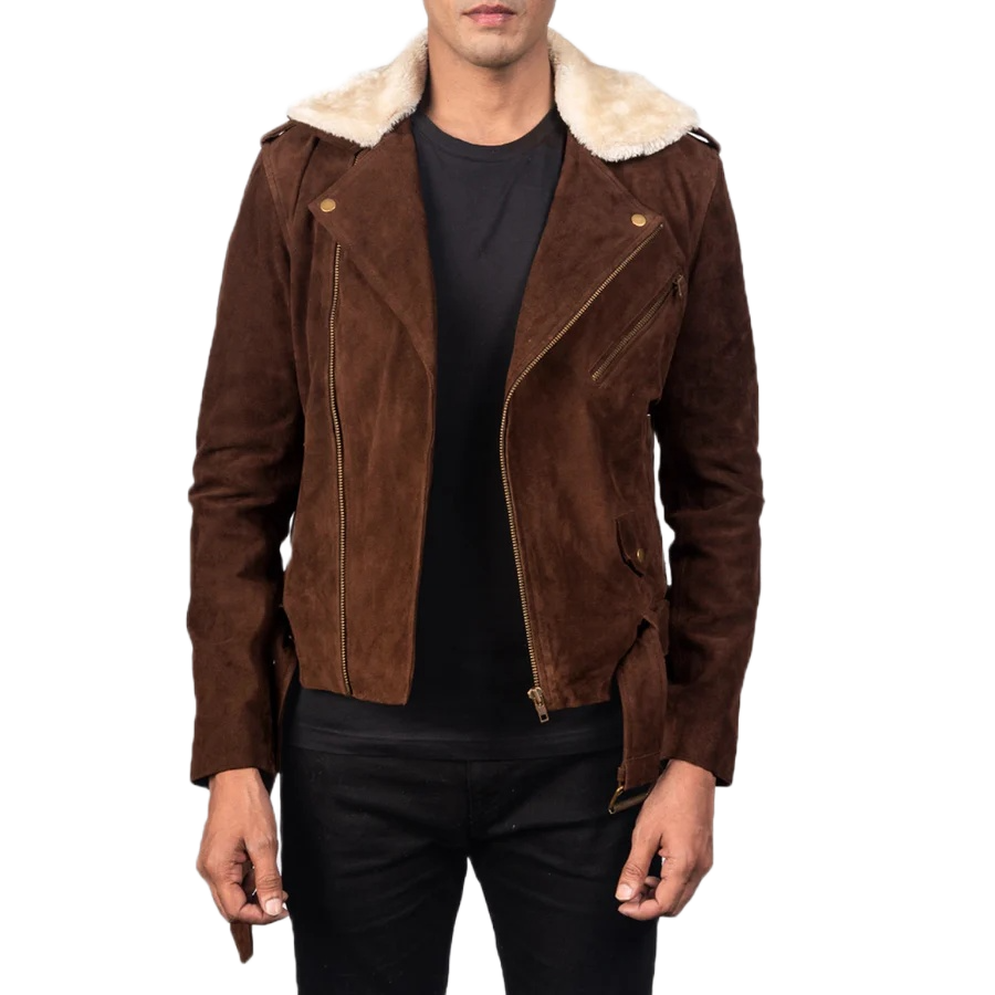 Furton Mocha Suede Biker Jacket