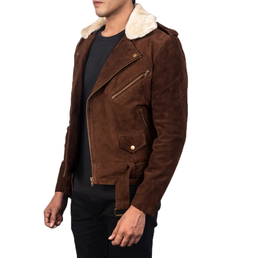 Furton Mocha Suede Biker Jacket