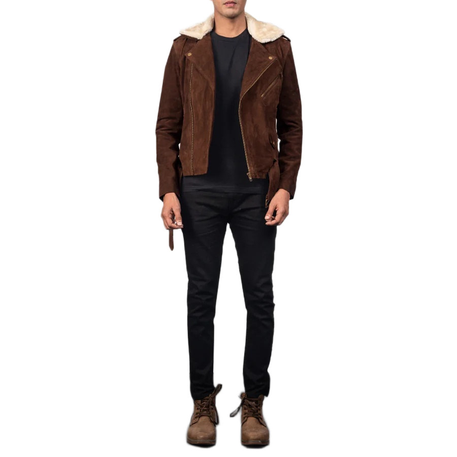 Furton Mocha Suede Biker Jacket