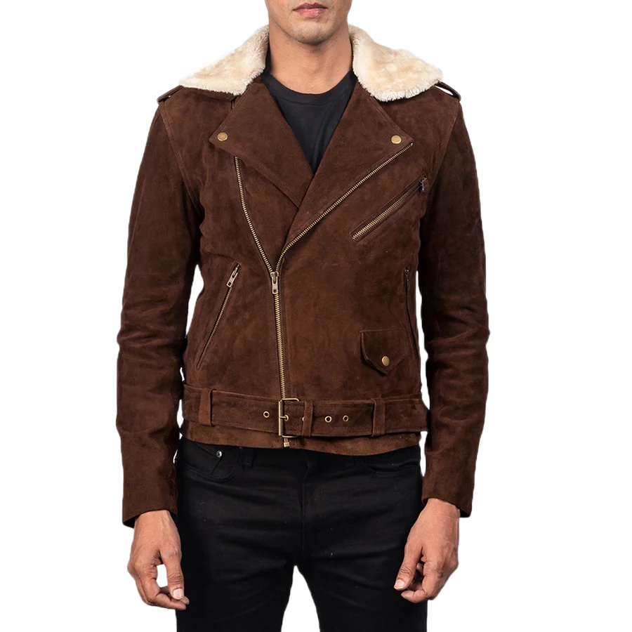 Furton Mocha Suede Biker Jacket