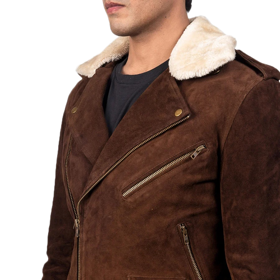Furton Mocha Suede Biker Jacket