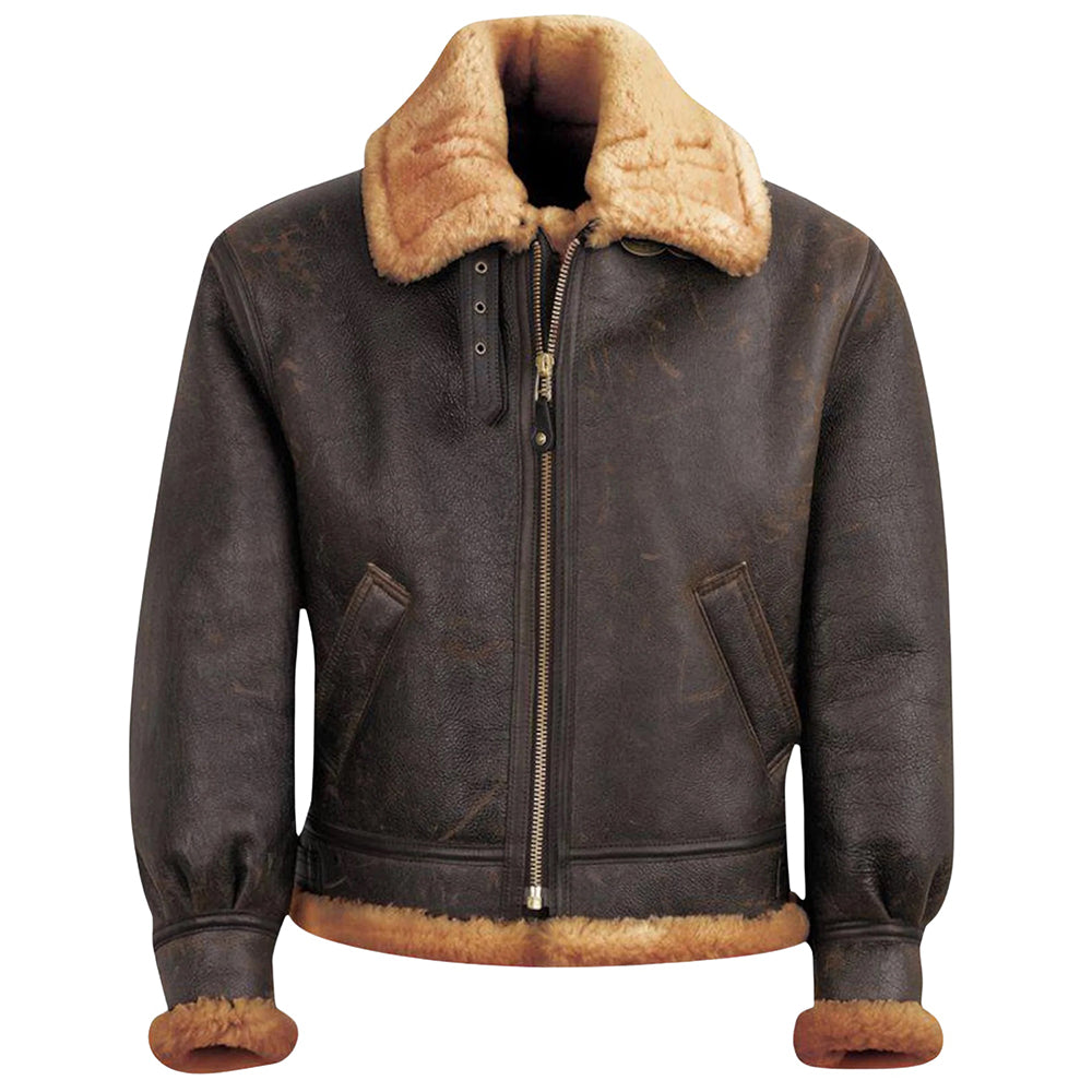 B-3 Sheepskin Leather Bomber Jacket