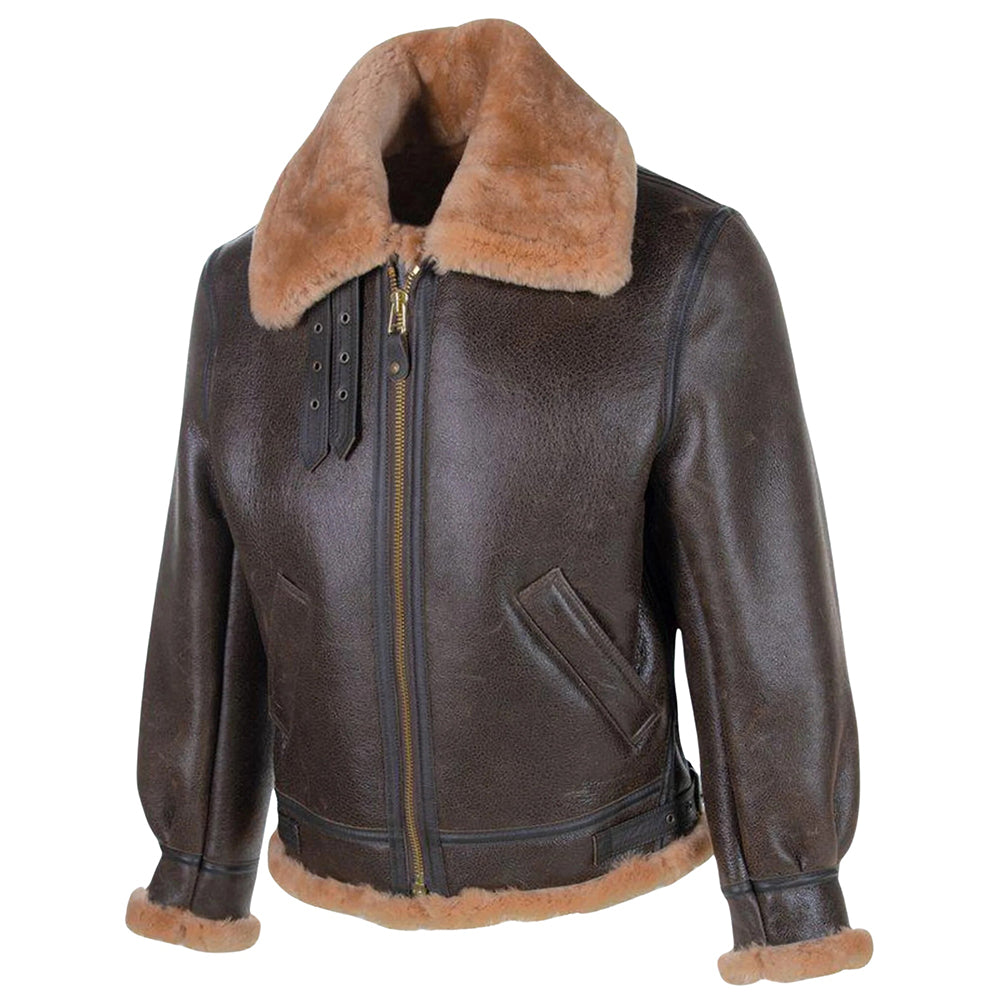B-3 Sheepskin Leather Bomber Jacket