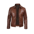 Men’s Brown Leather Harrington Jacket