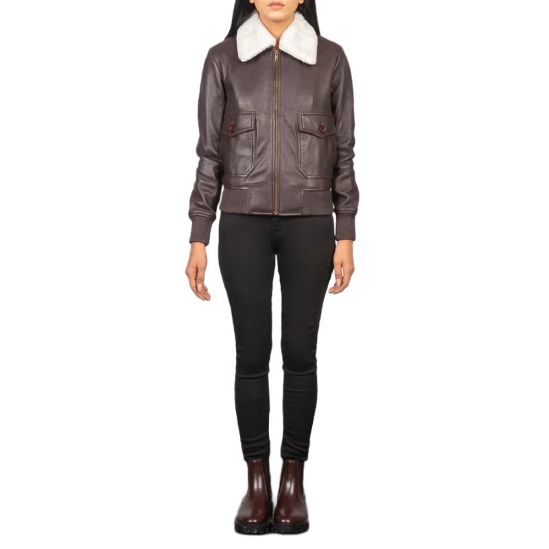 Stella G-1 Maroon Leather Bomber Jacket