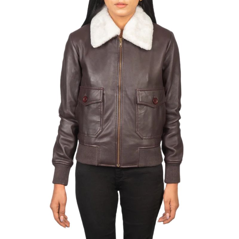 Stella G-1 Maroon Leather Bomber Jacket