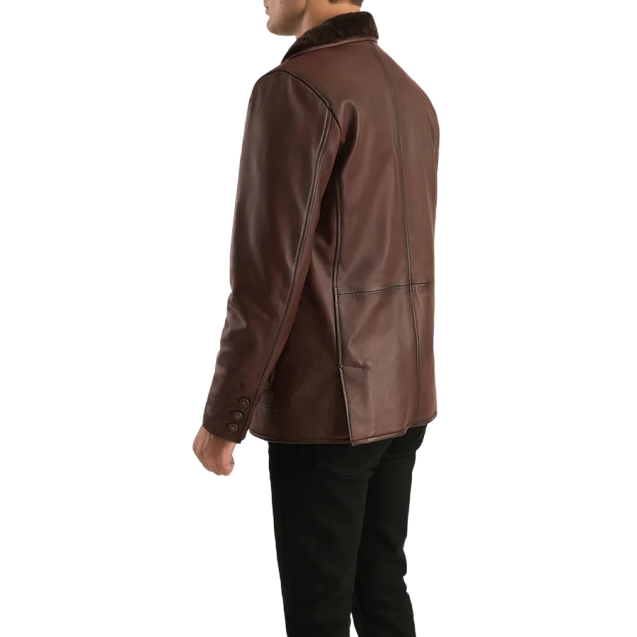Rocky Brown Fur Leather Coat