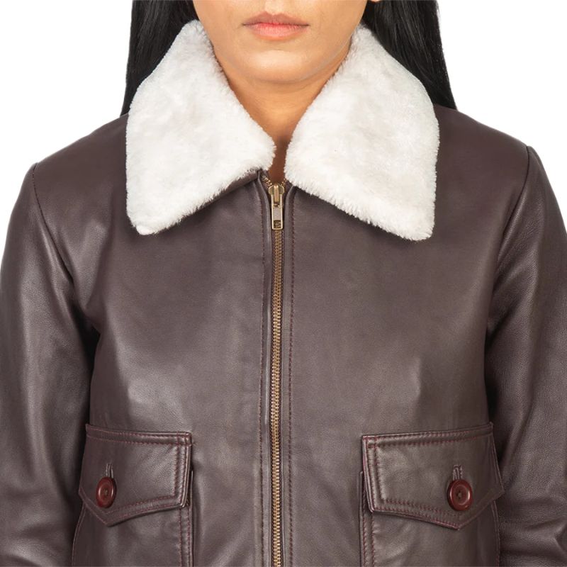 Stella G-1 Maroon Leather Bomber Jacket
