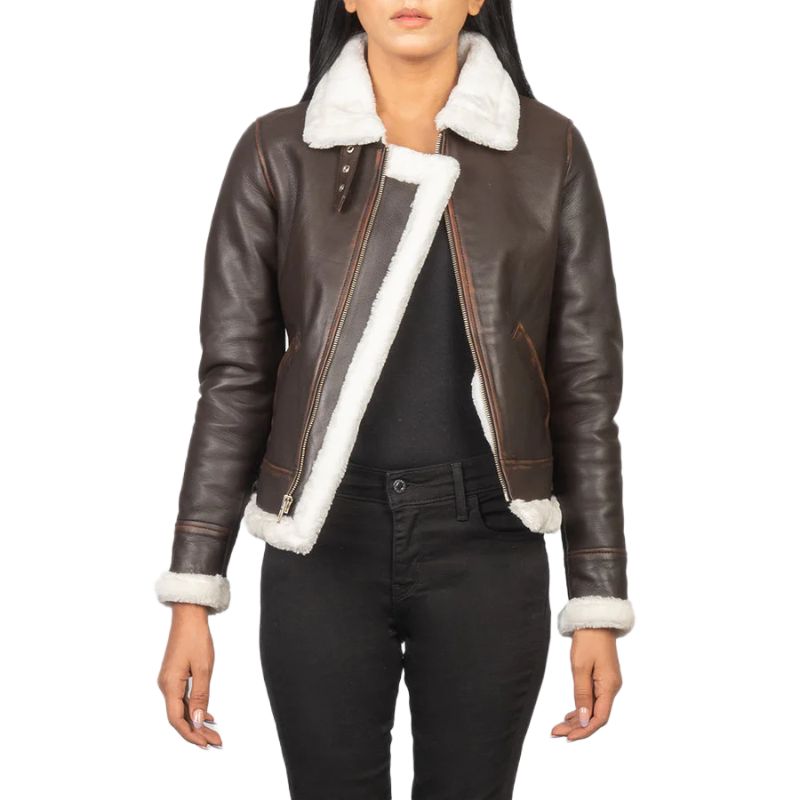 Sherilyn B-3 Maroon Leather Bomber Jacket