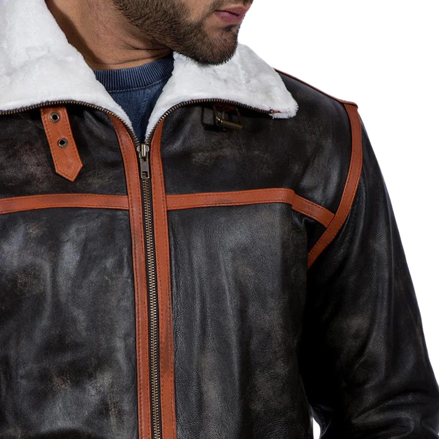 Alpine Brown Fur Leather Jacket