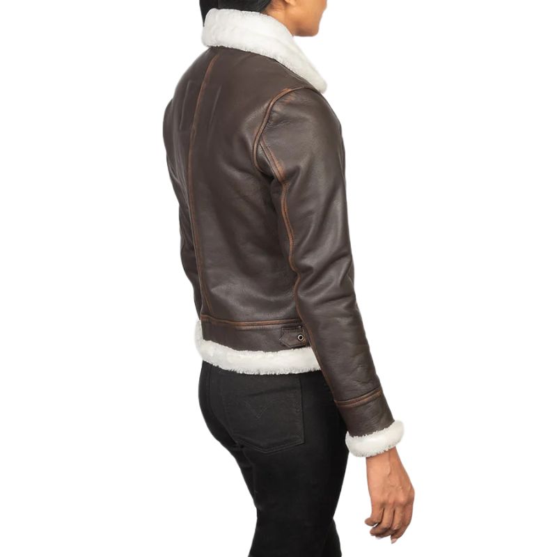 Sherilyn B-3 Maroon Leather Bomber Jacket