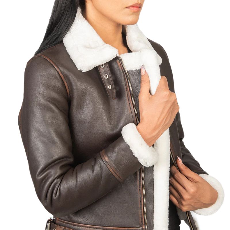 Sherilyn B-3 Maroon Leather Bomber Jacket