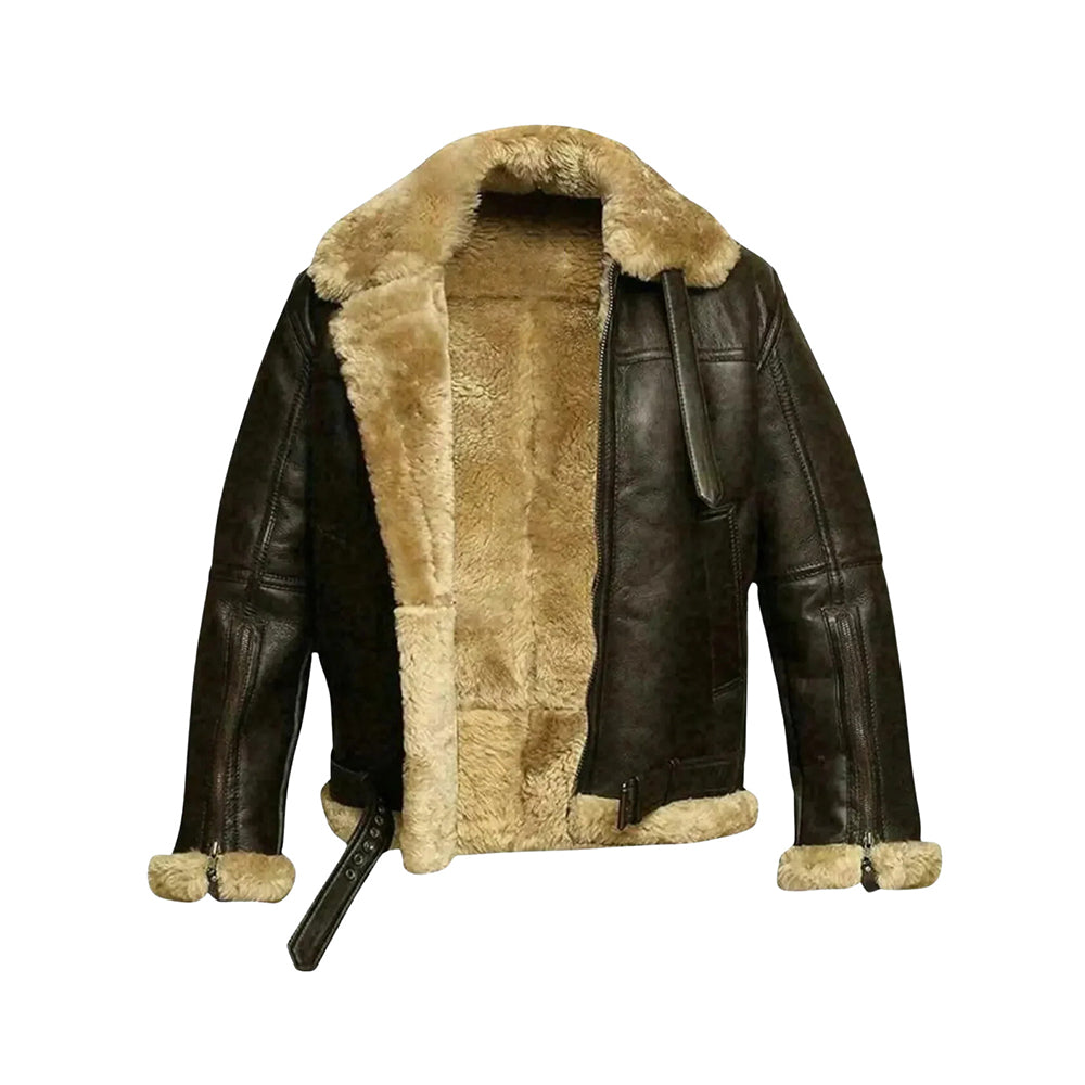 Men’s Brown Aviator RAF B3 Sheepskin Leather