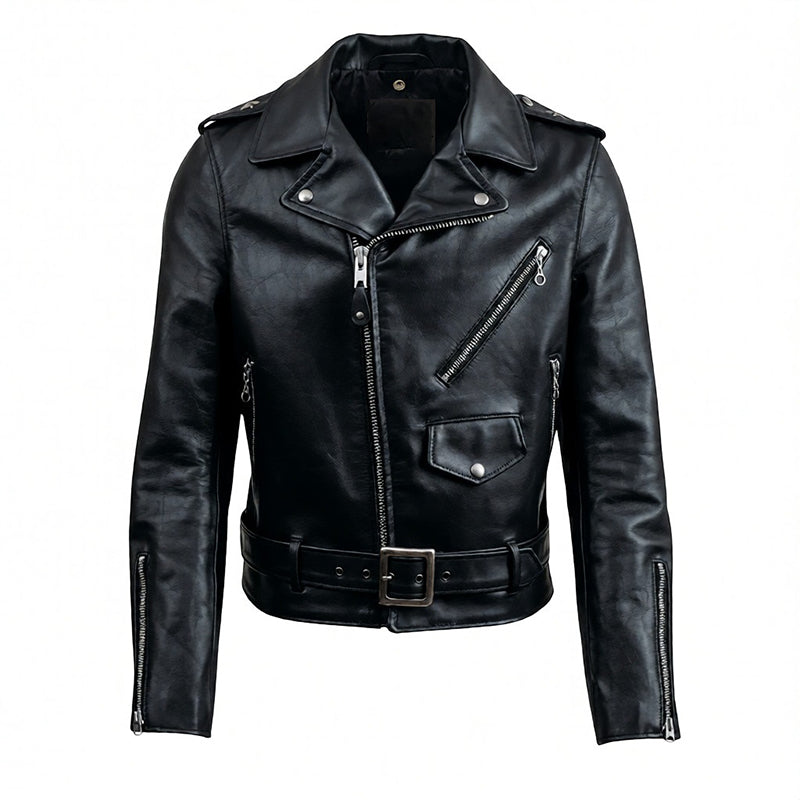 Men’s Classic Biker Leather Jacket – Born to Ride Edition