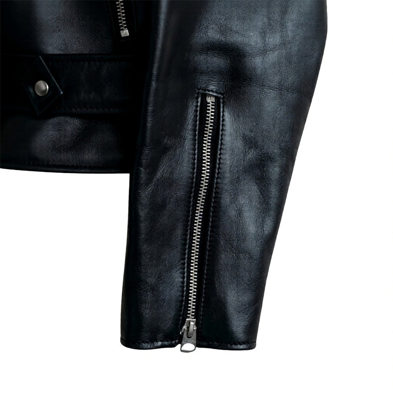 Men’s Classic Biker Leather Jacket – Born to Ride Edition