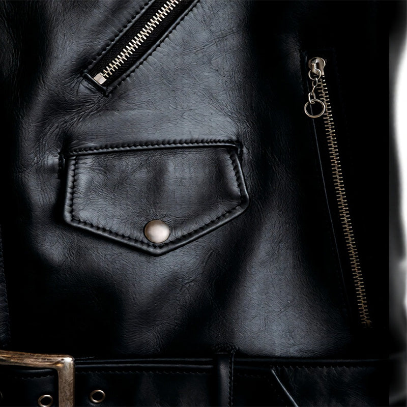 Men’s Classic Biker Leather Jacket – Born to Ride Edition