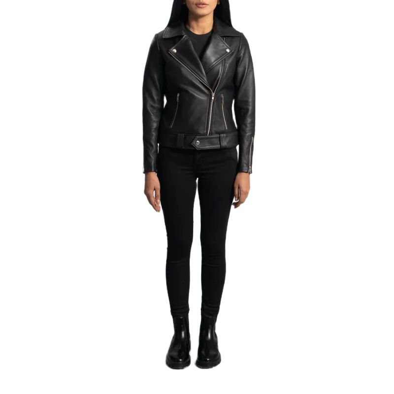 Rumy Black Leather Biker Jacket
