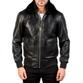 Airin G-1 Black Leather Bomber Jacket