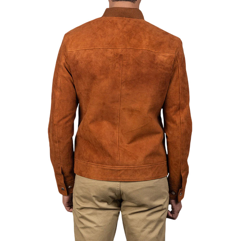 Blain Brown Suede Bomber Jacket